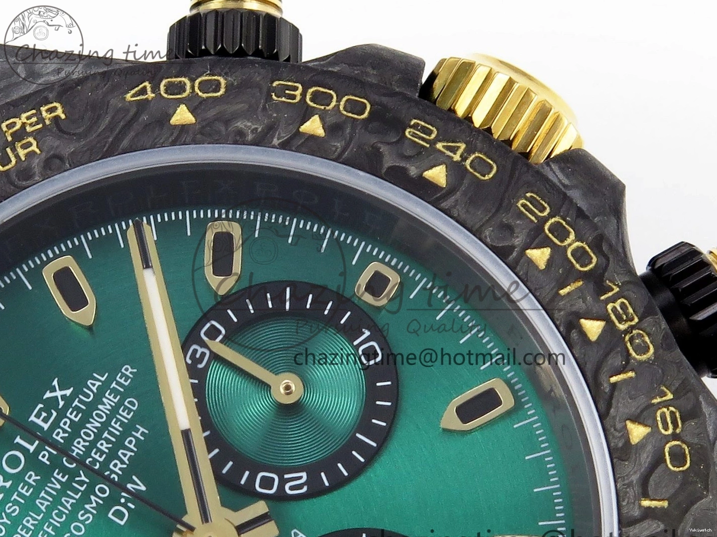 Carbon on YG Green DIWF Daytona A7750 Strap Nylon and Edition DIW Black Case Dial Bezel 0926